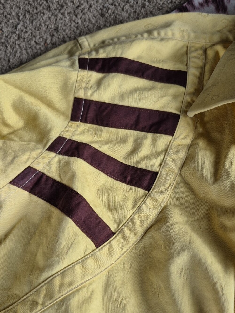 Dior Yellow Button-Down Shirt Jacket with Brown Shoulder Stripes AS is - Picture 4 of 6